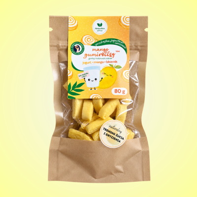 Gumirollsy™ MANGO – jogurtowe gumy rozpuszczalne z inuliną 80 g  