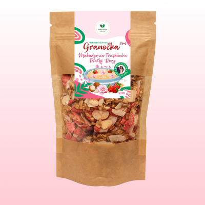 Granolka makadamia i truskawka róża 200 g