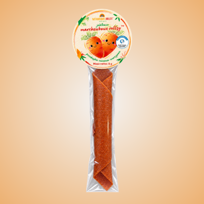 Marchewkowy rolls™  SOLO 8 g jedna sztuka – owocowa przekąska 
