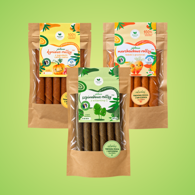 Warzywno - owocowy zestaw Witaminowe rollsy™  3 smaki 150 g  