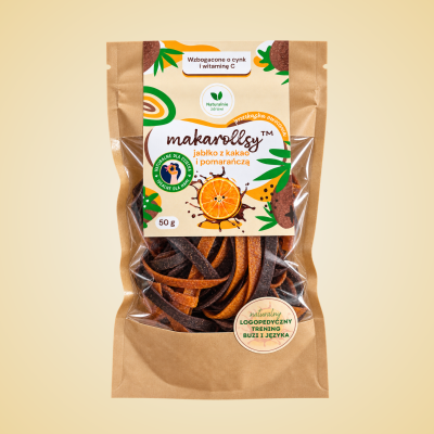 Makarollsy™  kakao pomarańcza – owocowa przekąska w wstążkach 50 g
